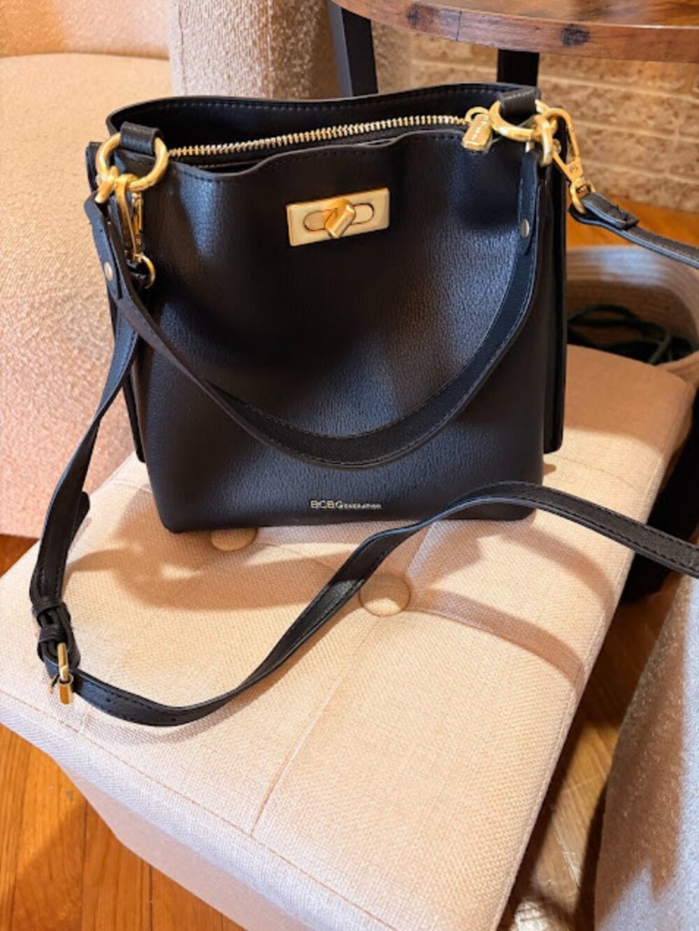 BCBG Black Crossbody/Top Handle Bag (Small)